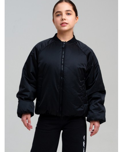 Куртка текстильная с полиуретановым покрытием для девочек черный