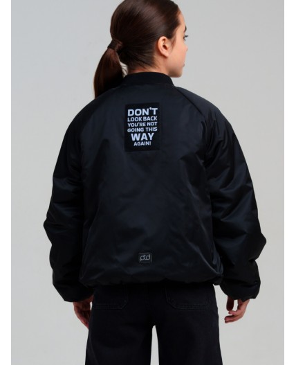 Куртка текстильная с полиуретановым покрытием для девочек черный