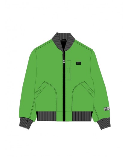 Куртка текстильная с полиуретановым покрытием для мальчиков (бомбер) светло-зеленый,черный