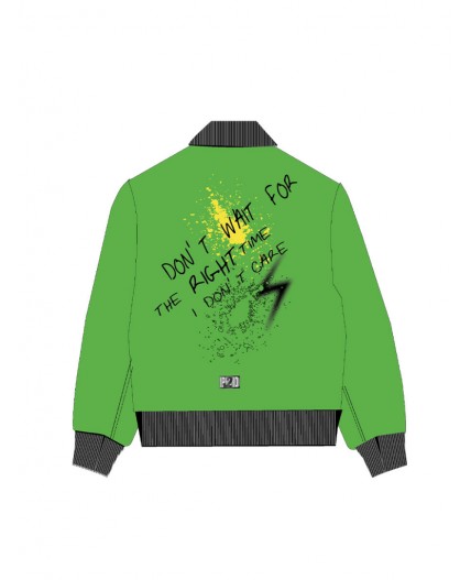 Куртка текстильная с полиуретановым покрытием для мальчиков (бомбер) светло-зеленый,черный