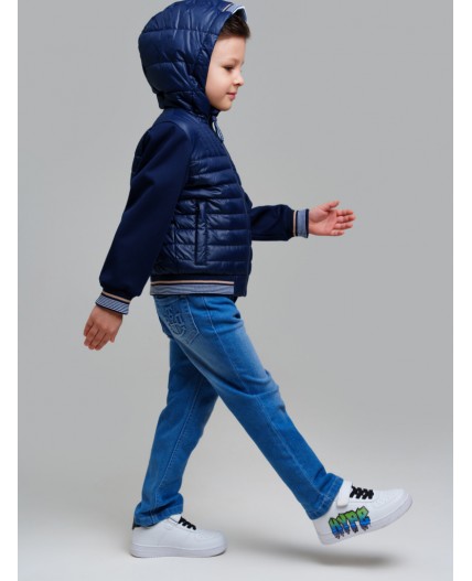 Куртка текстильная с полиуретановым покрытием для мальчиков тёмно-синий