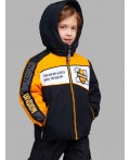 Куртка текстильная с полиуретановым покрытием для мальчиков черный,оранжевый,белый