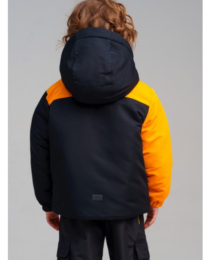 Куртка текстильная с полиуретановым покрытием для мальчиков черный,оранжевый,белый