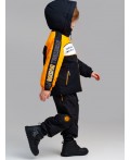 Куртка текстильная с полиуретановым покрытием для мальчиков черный,оранжевый,белый
