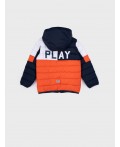 Куртка текстильная с полиуретановым покрытием для мальчиков оранжевый,белый,тёмно-синий