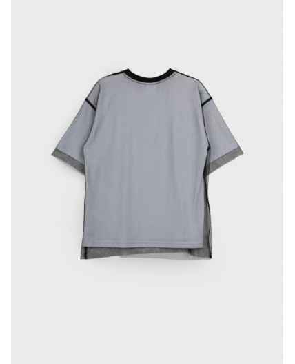 Фуфайка трикотажная для девочек (футболка) белый,черный