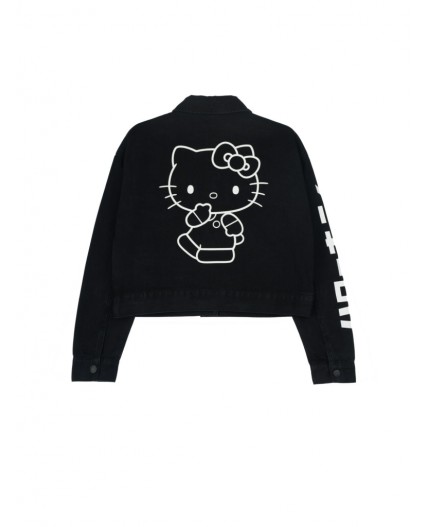 Куртка текстильная джинсовая для девочек черный,белый