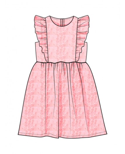 Платье текстильное для девочек светло-розовый
