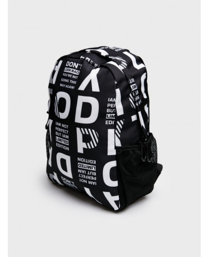 Рюкзак текстильный для девочек черный,белый