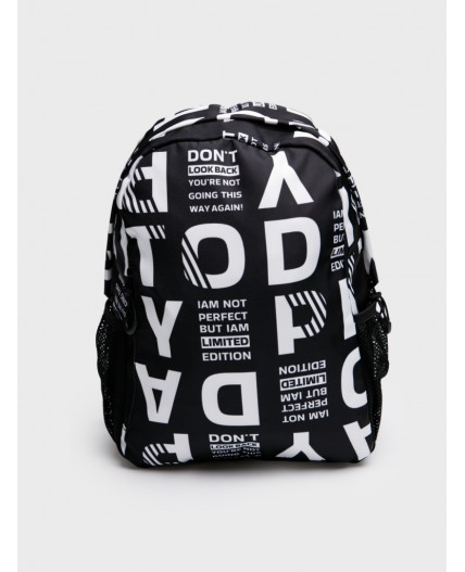 Рюкзак текстильный для девочек черный,белый