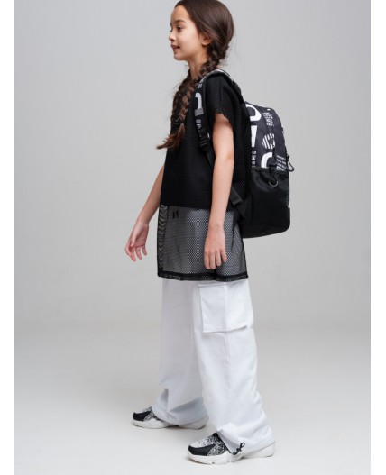 Рюкзак текстильный для девочек черный,белый