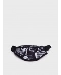 Сумка поясная для мальчиков черный,белый