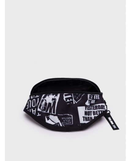 Сумка поясная для мальчиков черный,белый