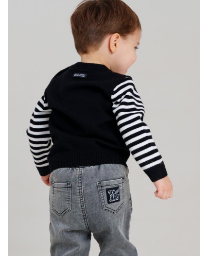 Джемпер детский трикотажный для мальчиков черный,белый,жёлтый