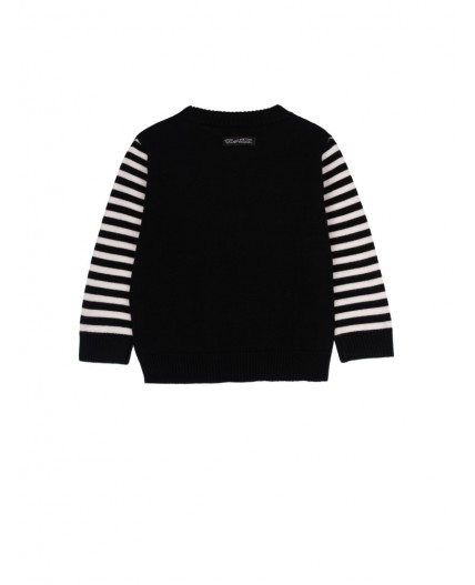 Джемпер детский трикотажный для мальчиков черный,белый,жёлтый