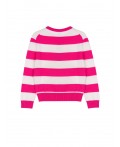 Джемпер трикотажный для девочек белый,фуксия
