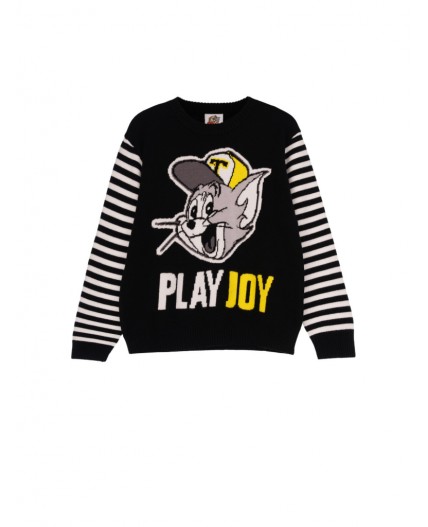 Джемпер трикотажный для мальчиков черный,белый,жёлтый