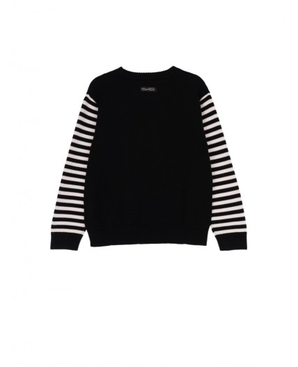 Джемпер трикотажный для мальчиков черный,белый,жёлтый