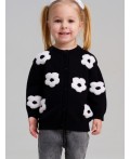 Кардиган детский трикотажный для девочек черный,белый