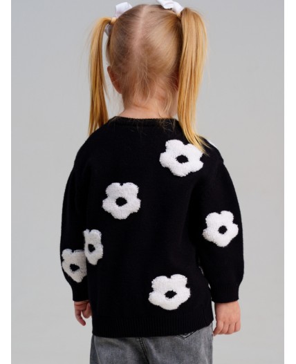 Кардиган детский трикотажный для девочек черный,белый