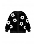 Кардиган детский трикотажный для девочек черный,белый