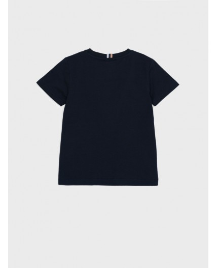 Фуфайка трикотажная для мальчиков (футболка) тёмно-синий,белый