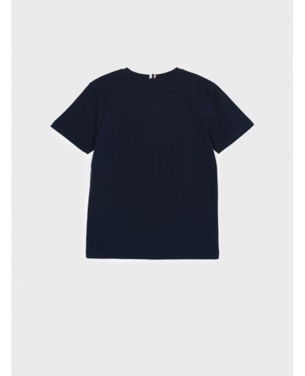 Фуфайка трикотажная для мальчиков (футболка) тёмно-синий,белый