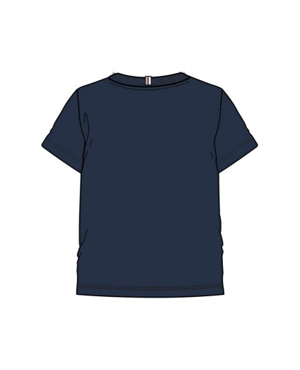 Фуфайка трикотажная для мальчиков (футболка) тёмно-синий,белый