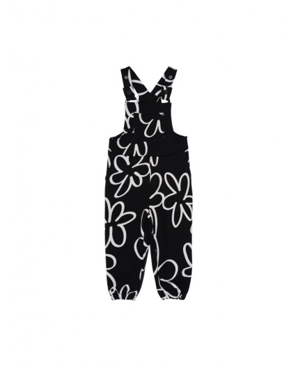 Полукомбинезон детский трикотажный для девочек черный,белый