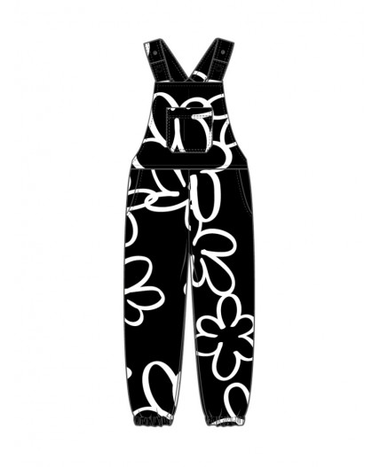 Полукомбинезон детский трикотажный для девочек черный,белый