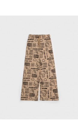 Брюки трикотажные для девочек бежевый,черный