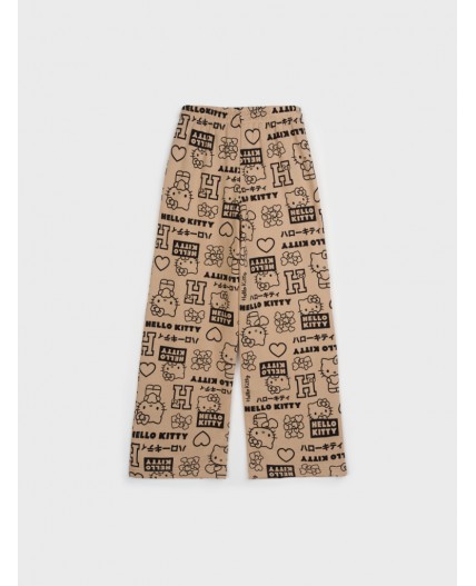 Брюки трикотажные для девочек бежевый,черный