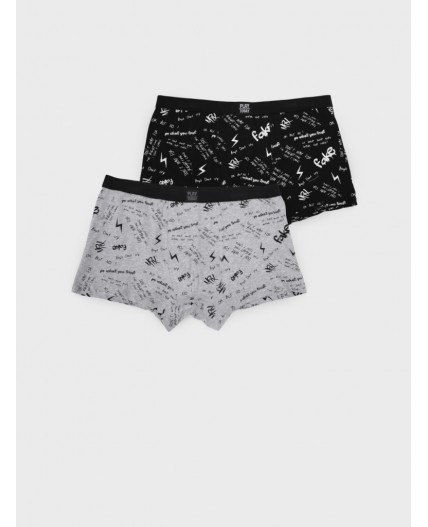 Трусы трикотажные мужские - боксеры, 2 шт в комплекте серый,черный