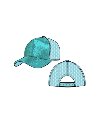 Кепка текстильная для девочек голубой