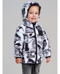 Куртка детская текстильная с полиуретановым покрытием для девочек белый,черный