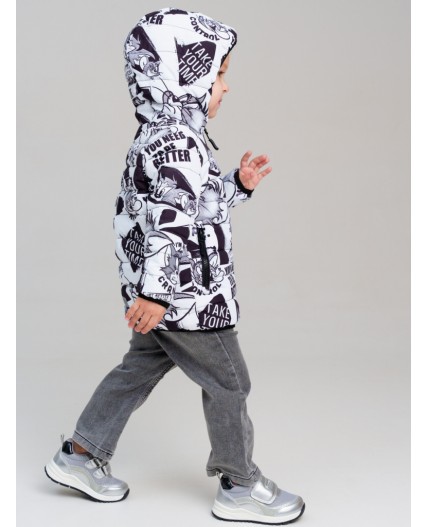 Куртка детская текстильная с полиуретановым покрытием для девочек белый,черный