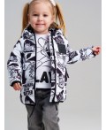 Куртка детская текстильная с полиуретановым покрытием для девочек белый,черный