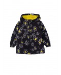 Куртка детская текстильная с полиуретановым покрытием для девочек (ветровка) черный,белый,жёлтый