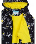 Куртка детская текстильная с полиуретановым покрытием для девочек (ветровка) черный,белый,жёлтый