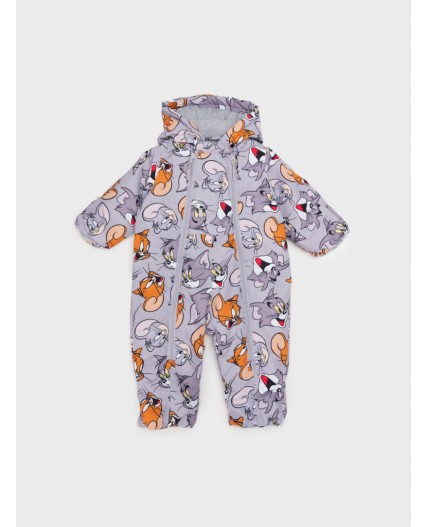 Комбинезон детский текстильный с полиуретановым покрытием для мальчиков серый,жёлтый