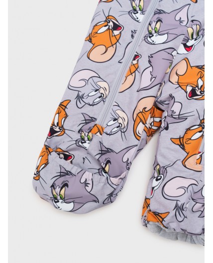 Комбинезон детский текстильный с полиуретановым покрытием для мальчиков серый,жёлтый