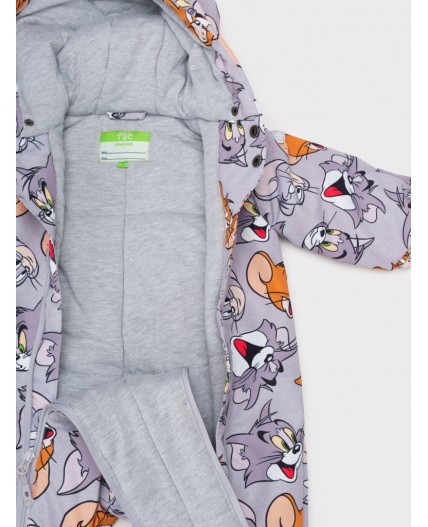 Комбинезон детский текстильный с полиуретановым покрытием для мальчиков серый,жёлтый