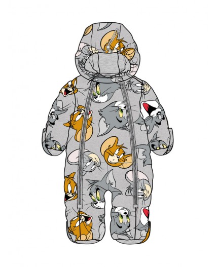 Комбинезон детский текстильный с полиуретановым покрытием для мальчиков серый,жёлтый