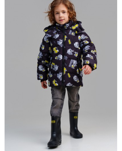 Куртка текстильная с полиуретановым покрытием для мальчиков черный,жёлтый,белый