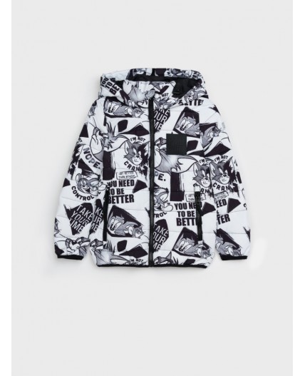 Куртка текстильная с полиуретановым покрытием для мальчиков черный,белый