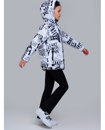 Куртка текстильная с полиуретановым покрытием для девочек белый,черный