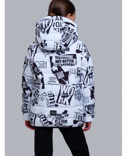 Куртка текстильная с полиуретановым покрытием для девочек белый,черный