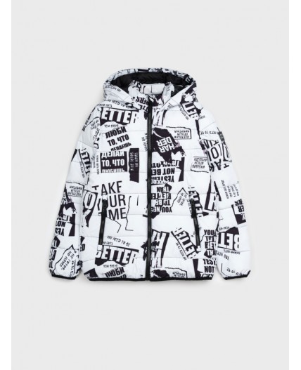 Куртка текстильная с полиуретановым покрытием для девочек белый,черный