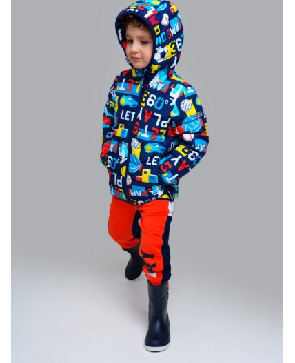 Куртка текстильная с полиуретановым покрытием для мальчиков разноцветный