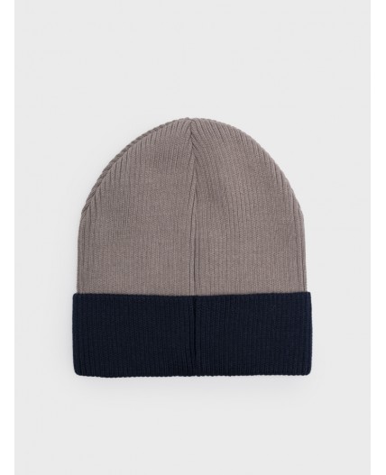 Шапка трикотажная для мальчиков бежевый,тёмно-синий